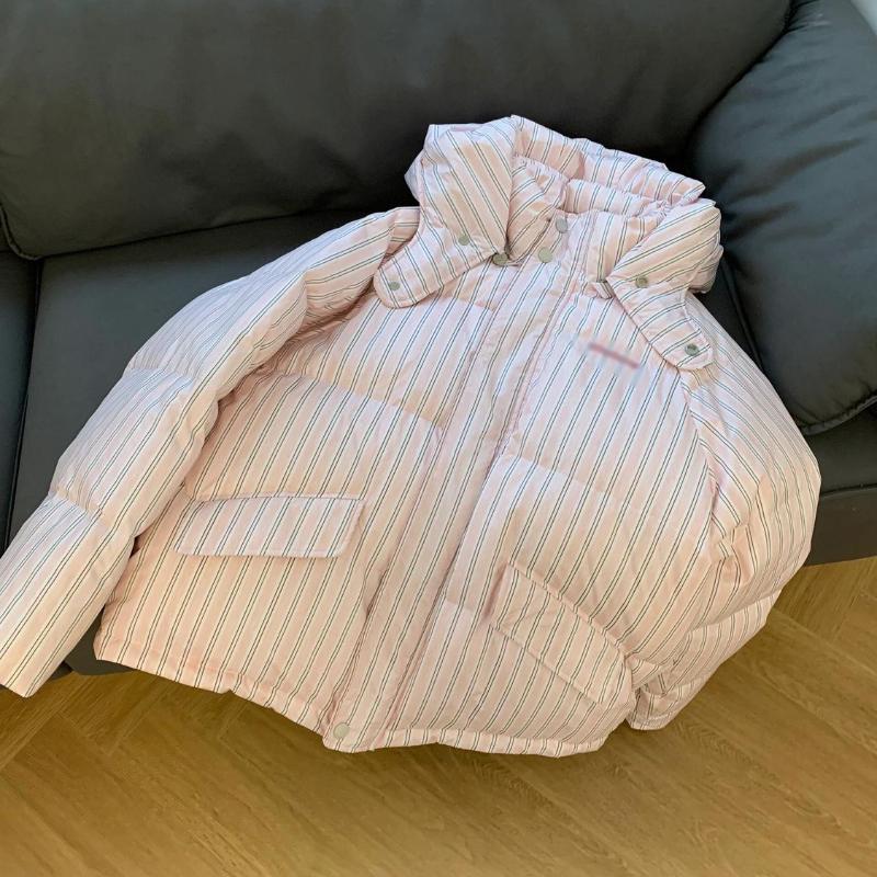 

Korean Sweet Blue Puffer Jacket Women Winter Loose Oversized Cotton Coat XXL рожевий