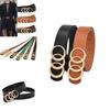 Fashionable Pu Smooth Buckle Womens Waist Belt Decorative Essential Denim Pants