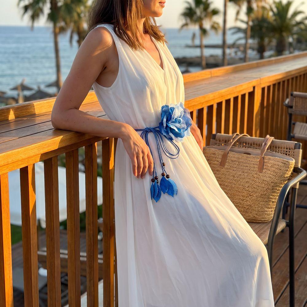 Cintura Floreale con Fiore Stile Etnico Cintura in Corda Intrecciata Catena Vita Floreale alla Moda Donna
