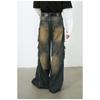 Vintage Overalls Men's Jeans High Street Loose Straight Multi Pockets Wide Leg Pants Straight Loose Jeans for Men Fashionable and Comfortable Pants