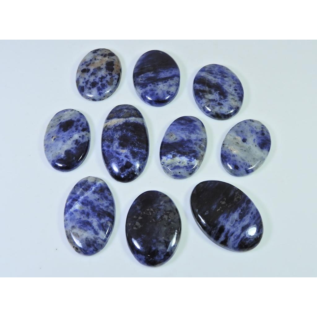 336Cts. Natural Blue Sodalite Oval Cabochon Loose Gemstone 10Pcs Lot 29-38MM C-1500