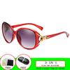 Newest Anti-UV Square Sunglasses for Women with Retro Camellia Design and Summer Glasses Case