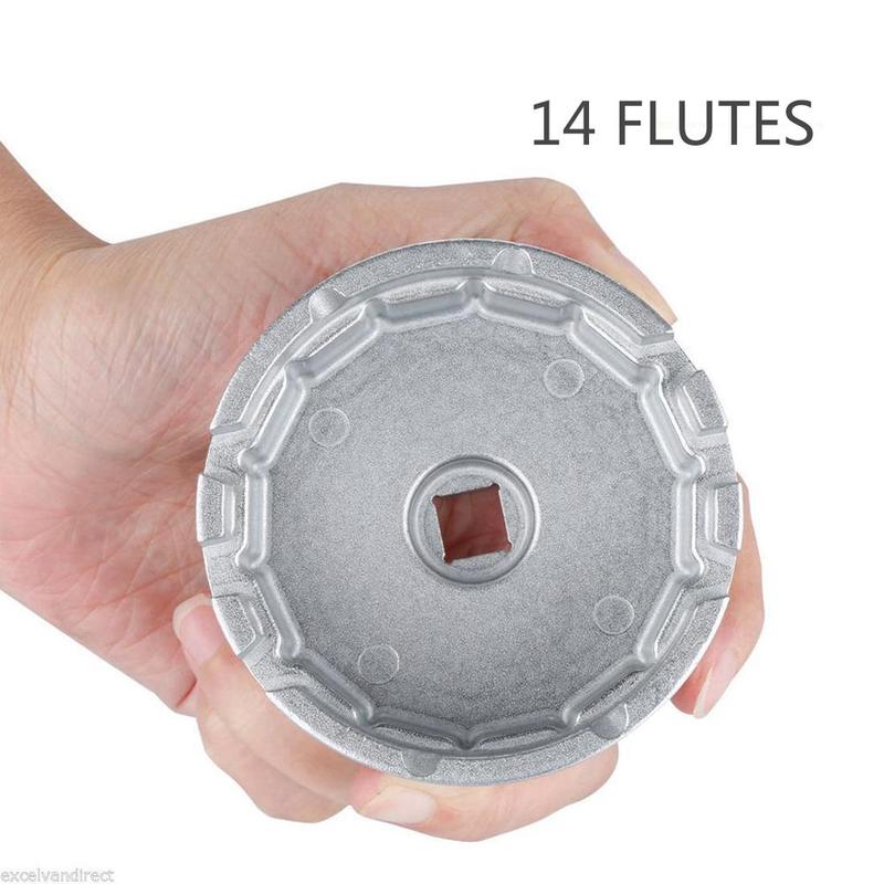 64.5mm 14 Flute Aluminum Oil Filter Wrench Cap Socket Remover Tool for Lexus Toyota Corolla RAV4 Camry Highlander Tundra