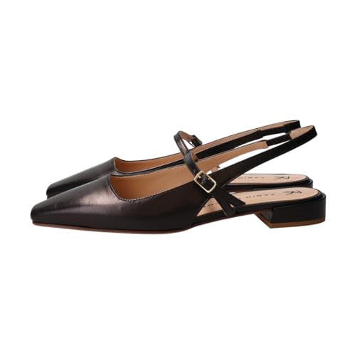 Fabio Rusconi Women's Square Toe Pumps with One Strap Backband, Black, Size 22.5 cm