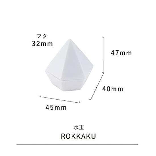 Kamidana no Sato Modern Shinto Statue, Kamisama no Line ROKKAKU Polka Dots, White, 4.7 x 4.5 x 4cm