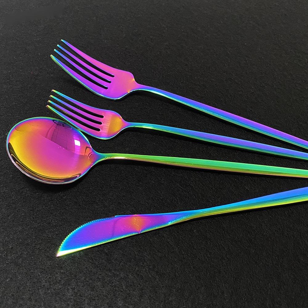 30Pcs White Gold Cutlery Set 18/10 Stainless Steel Dinnerware Set Knife Dessert Fork Spoon Silverware Kitchen Tableware Set