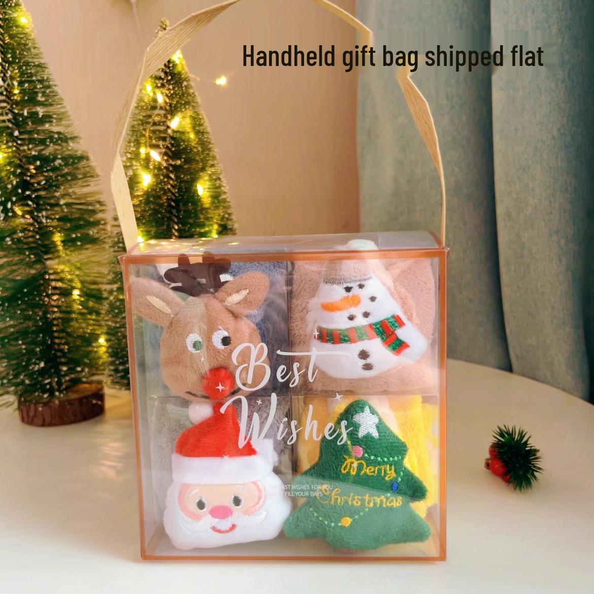 

Мультяшное коралловое флисовое подвесное полотенце для рук - Впитывающий рождественский подарок для кухни и ванной комнаты Hand Towel 30*30 cm