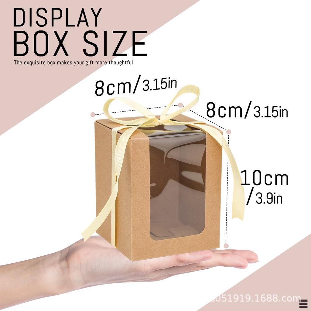 WTEMPO 10PCS Transparent Window Laser Paper Boxes Small Mug Glass Cups Aromatherapy Model Packaging Boxes, Perfect for Birthday Wedding Gift Boxes