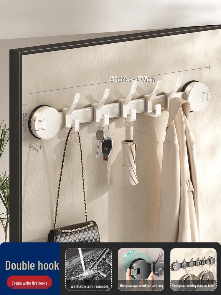 Traceless Suction Cup Wall Hook, No-Punch Strong Vacuum Hook for Door and Bathroom Storage