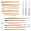 Good-Pottery Clay Sculpting Tools, 22Pcs Wooden Handle Pottery Carving Tools & Metal Scraper & Plastic Clay Shaping Tools