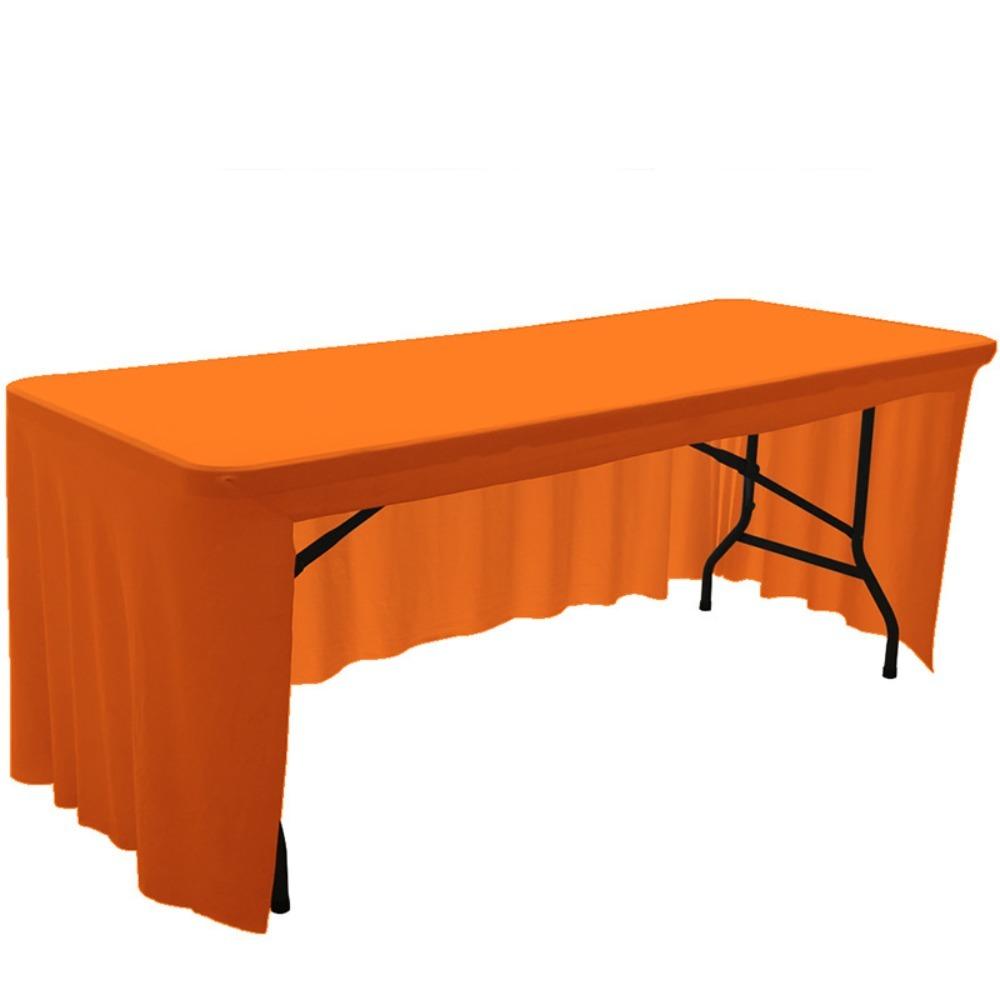 Simple Solid Color Spandex Stretch Tablecloth Rectangular Dustproof Table Cover Soft Washable Table Skirt Hotel