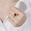 8*10mm Ruby Emerald Gemstone Ring 925 Sterling Silver Rings Simple Style Silver Hand Jewelry for Women