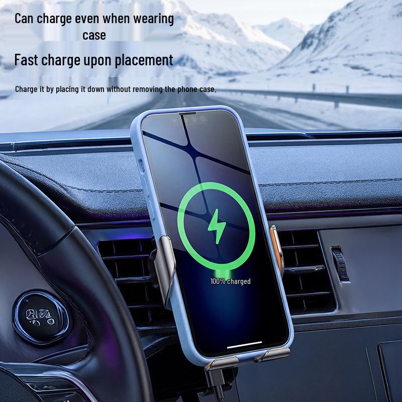 Wireless Charging Car Mount with Auto-Clamp for Mobile Phones