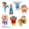 7Pcs/Set Anime Ornament Simulation Decoration PVC Cup Edge Crayon Shin-Chan Figure for Collection