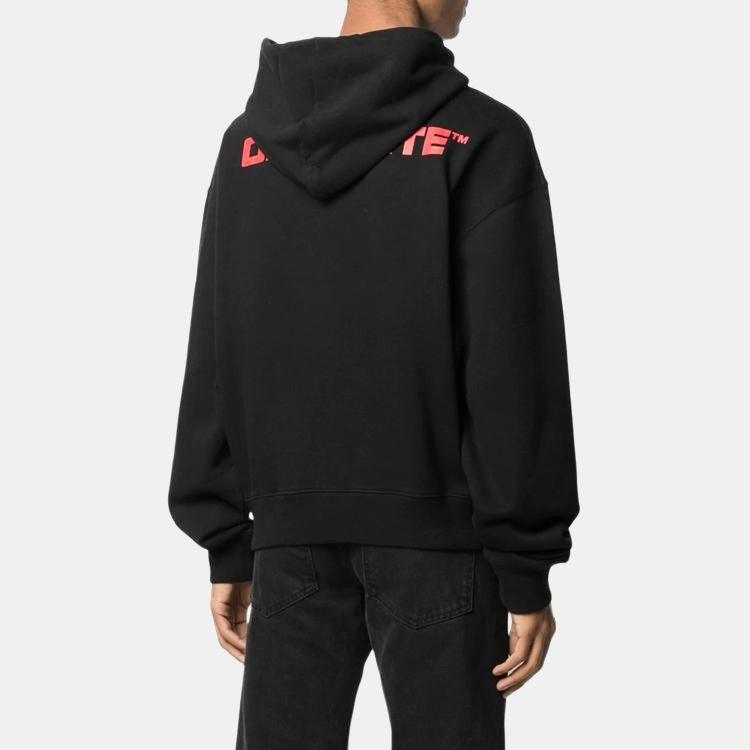 Off-White Ss21 Dematerialization Logo Print Hoodie Men Tops Black OMBB037R21FLE0041025