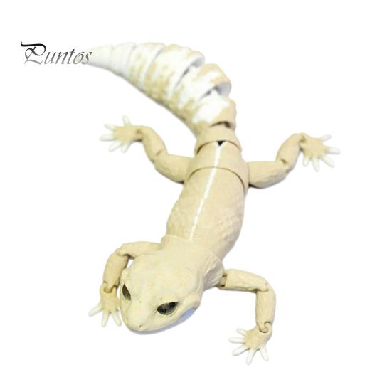 Adjustable Gecko Figurine Articulated Leopard 3D Printed House Lizard Sculpture with Lifelike Model Movable Joints Reptile Collectible for Home