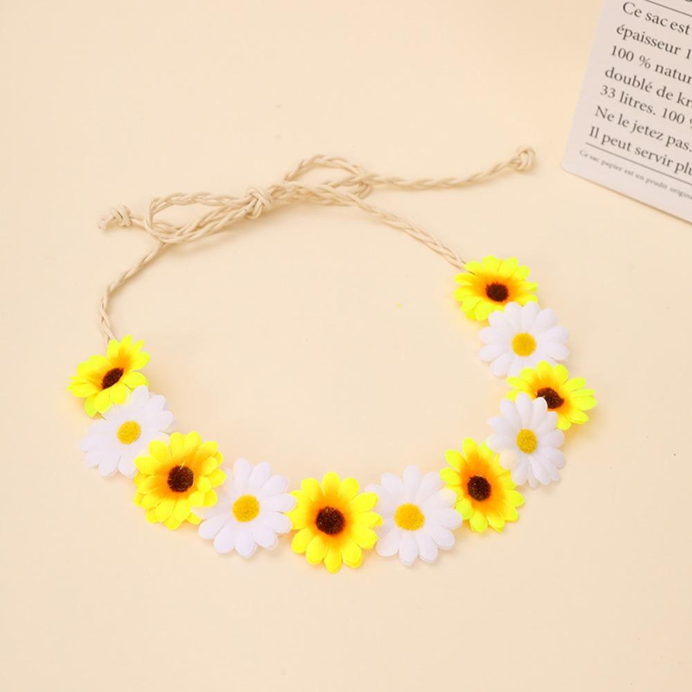 Flower Decoration Sunflower Headband Simulated Daisy Hairband  Festival Hair Accessories