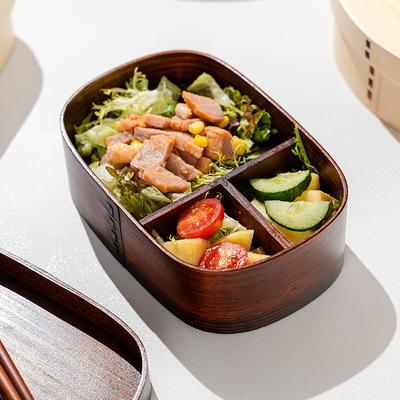 Portapranzo Bento in Legno in Stile Giapponese Monostrato Frassino Bento Scatola Bento per Sushi Portavivande in Legno Stoviglie Grande Capacità Scatole Bentos
