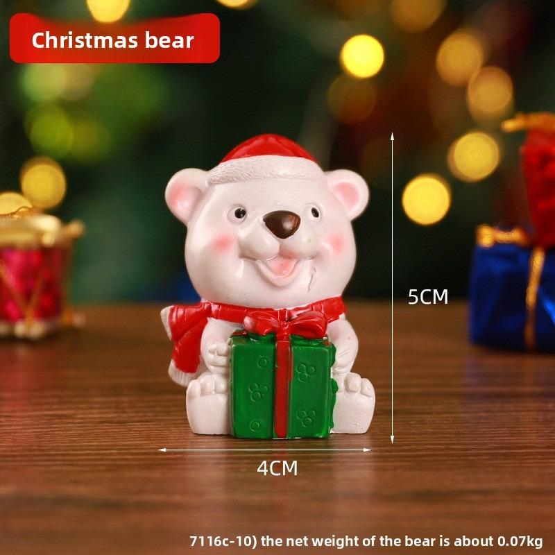Creative Christmas Family Resin Decorative Piece - Cartoon Dolls for Children's Room Desktop Christmas Santa Christmas Decoration Item