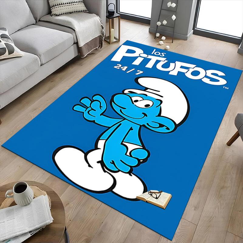 1pc Smurf Cakes Celebration Carpet for Playroom Bedroom Living Room Sofa Home Decor,kids Game Area Rug Non-slip Floor Mat Y72389