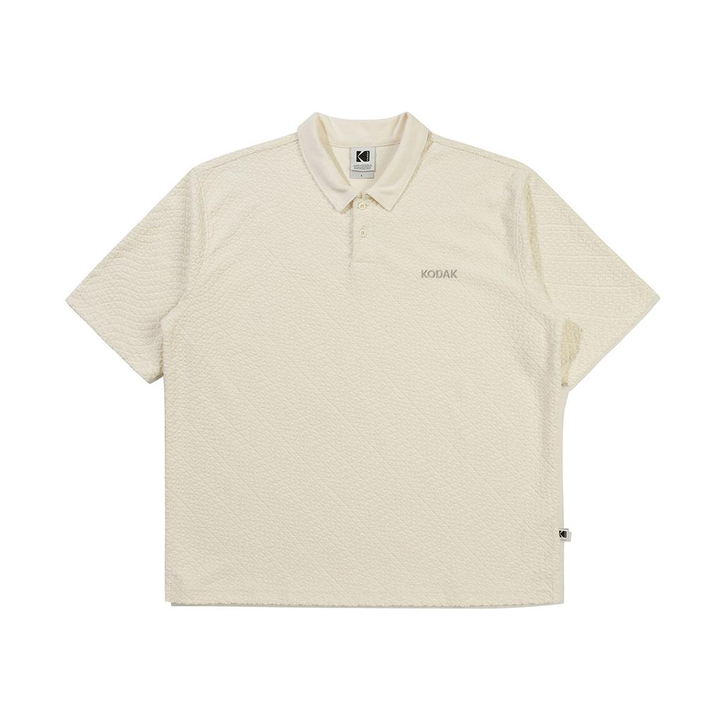 KODAK Lettering Terry Collar T-Shirt Ivory