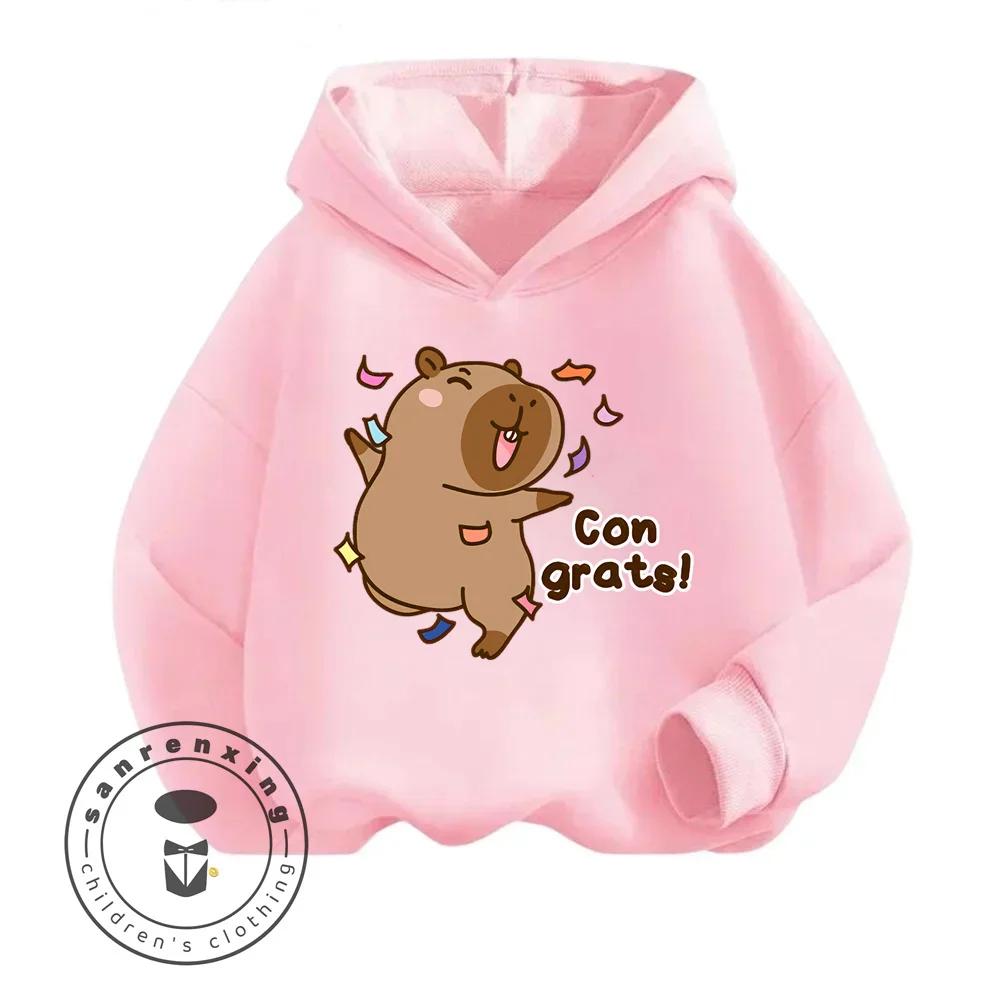 Capybara Cartoon Natural Cotton High Quality Niche Design Exquisite Details Feel Skin Friendly Children's Autumn Winter Hoodie