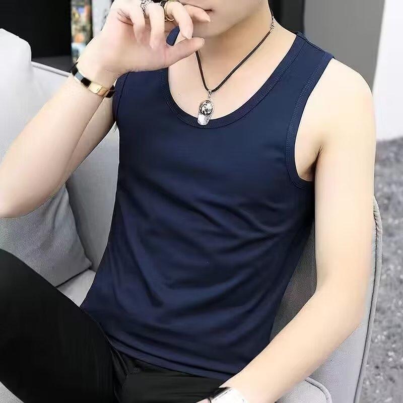 

Модный жилет, мужской свободный хлопок, спортивный фитнес, летняя повседневная внутренняя одежда, футболка без рукавов, однотонные топы 5XL