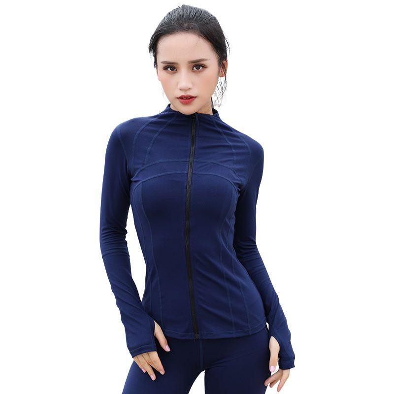 

Приталенная куртка для тренировок, бега, спорта, йоги со стойкой Royal Blue M