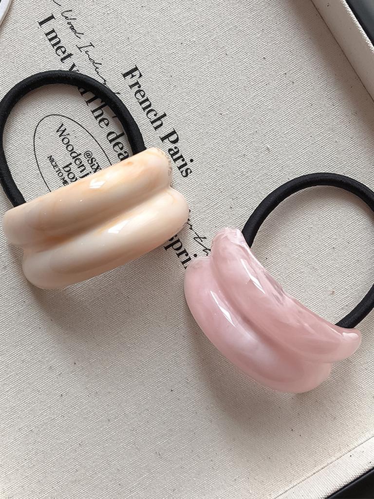 1/4 Pcs Fashion Resin Semi-circular Marble Texture Elastic Hair Bands For Women Girls Party Hair Accessories