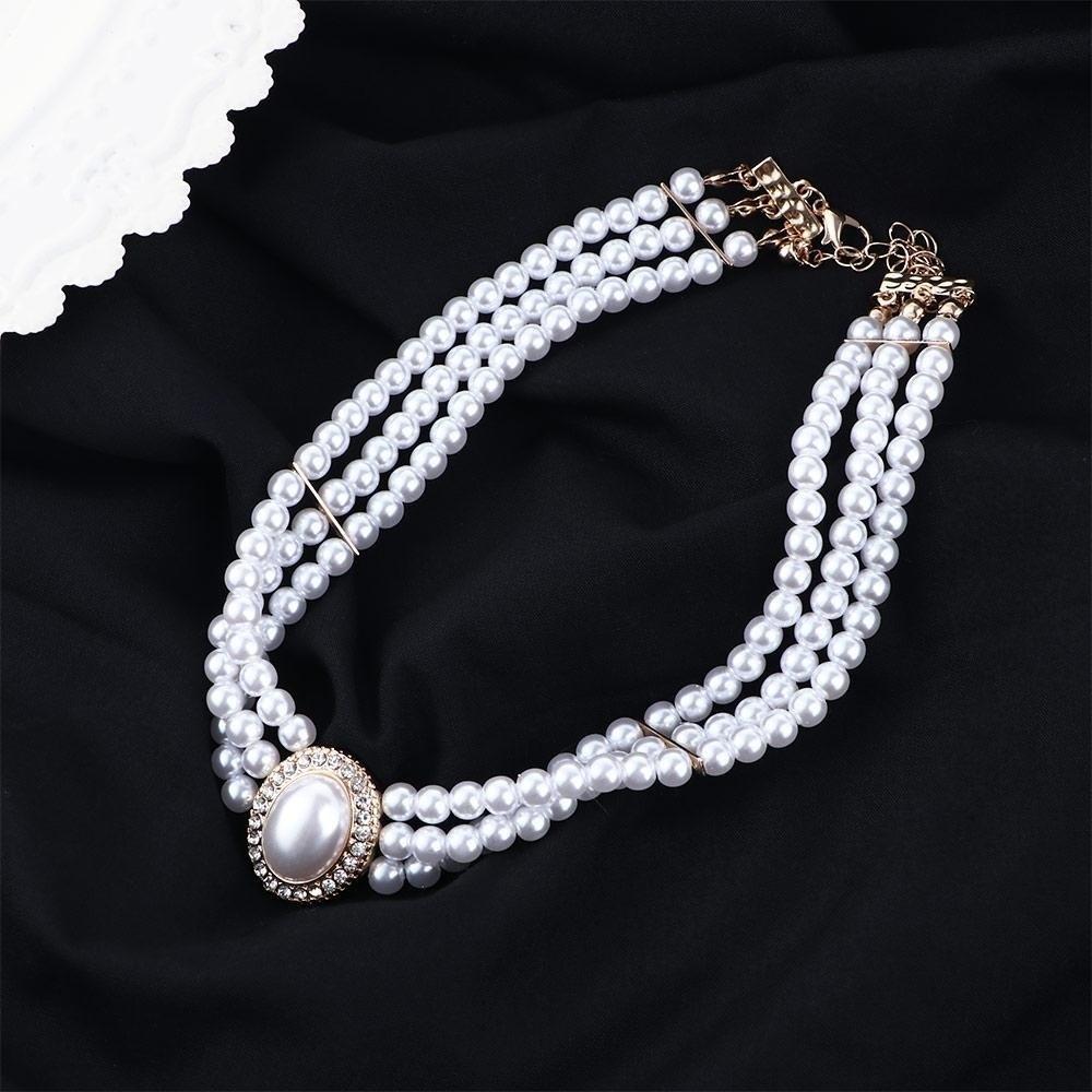 Jewelry Accessories Retro Pearl Necklace Clavicle Chain Pearl Choker Pearl Pendant  Wedding Bride