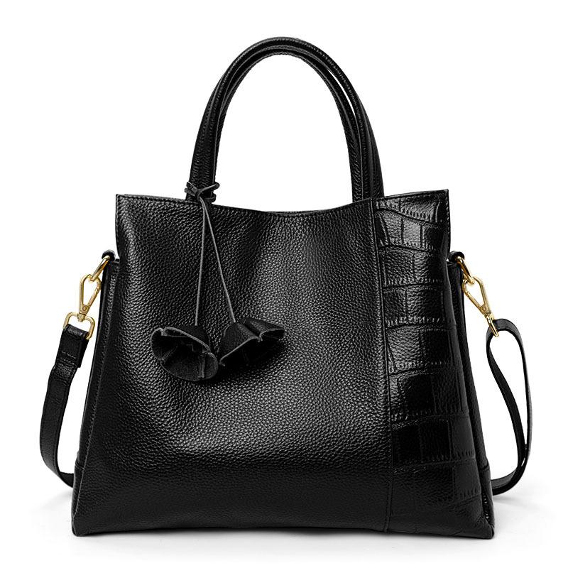 New Handbag Genuine Leather Women's Bag Casual and Fashionable Cowhide Shoulder Bag Diagonal Strap Bag Tassel Bag