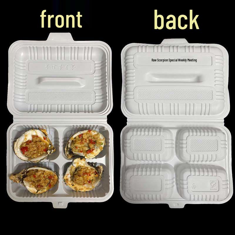 Six-Compartment Disposable Takeaway Box for Oyster, Scallop, Eggplant, and BBQ Dishes