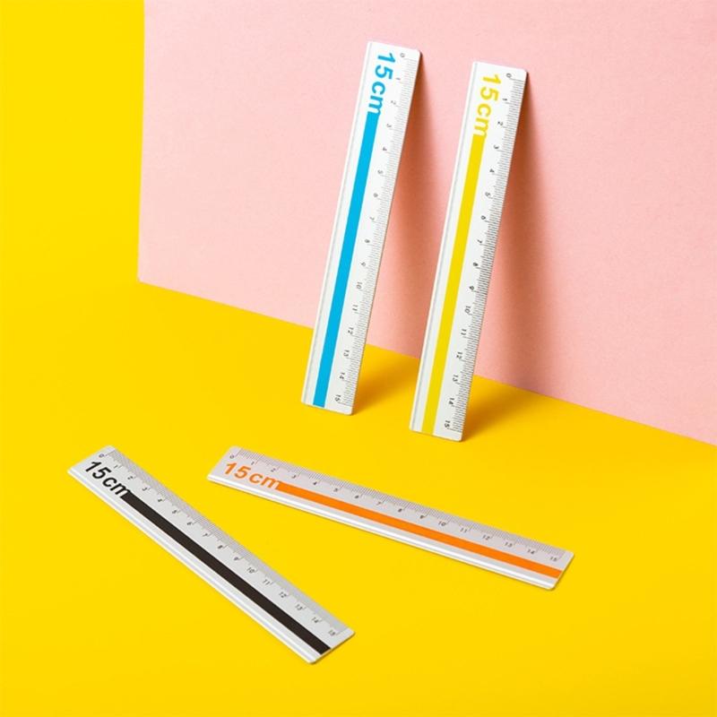 15cm Lightweight Aluminum Measuring Tool With Anti Scratch Surfaces Easy To Read Marking Straight Ruler Ideal For Students
