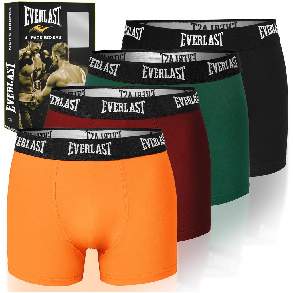 Everlast Men' Boxer Shorts EV004 Mix Color Cotton 4 Pack Size