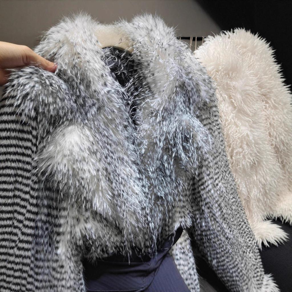 Fur jacket imitation fox hair tassel gradual change short thermal coat European beautiful women