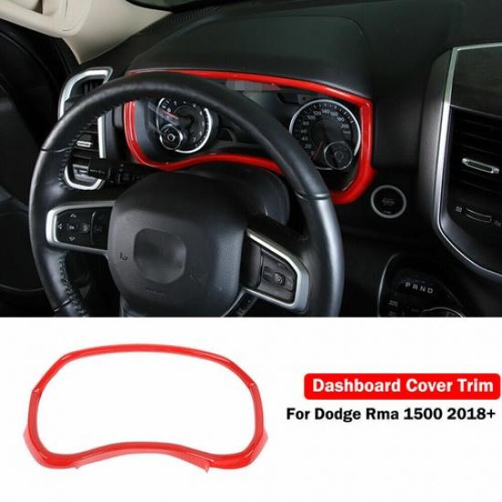 Red Interior Dashboard Decoration Frame Trim Cover For Dodge Ram 1500 2018-