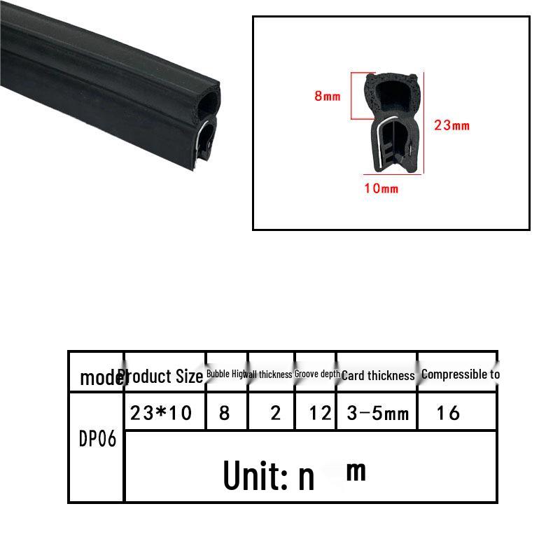 High-Temperature Resistant U-Shaped Rubber Sealing Strip for Dustproofing Electrical Cabinets and Car Doors