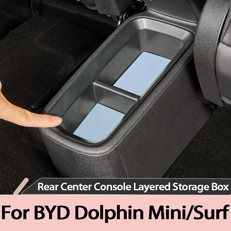 For BYD Dolphin Seagull Mini Surf Rear Center Console Storage Box Organizer Under Armrest Car Interior Accessories