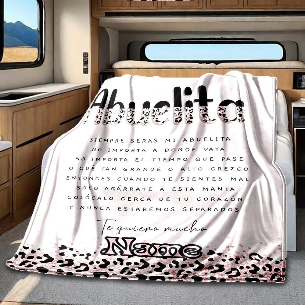 Abuelita Blanket Cozy Soft Lightweight Customize Your Name Rv Blanket For Travel Camping Picnic Sofa Bedroom Living Room Gift For Friends And Familyt5