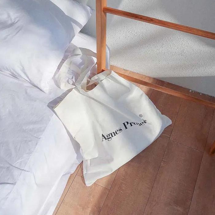 [Agnes Project] Large Cotton Bag_White