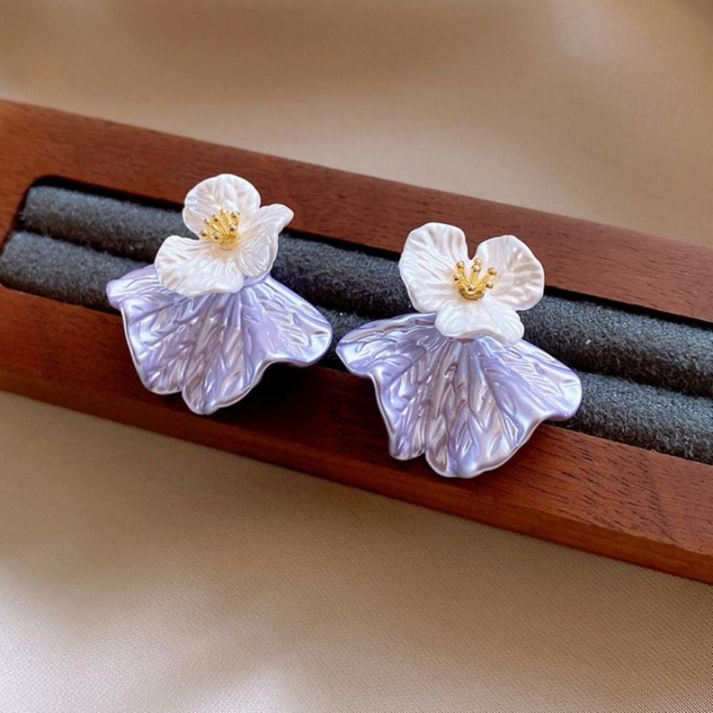 Hook Piercing Vintage Earrings Ear Decor Temperament Earrings Flower Stud Earrings  Girls Gift