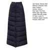 Women Skirt High Waist Solid Color Zipper Closure Midi Skirt with Side Pockets Thickened Warm A-Line Quilted Texture Skirt