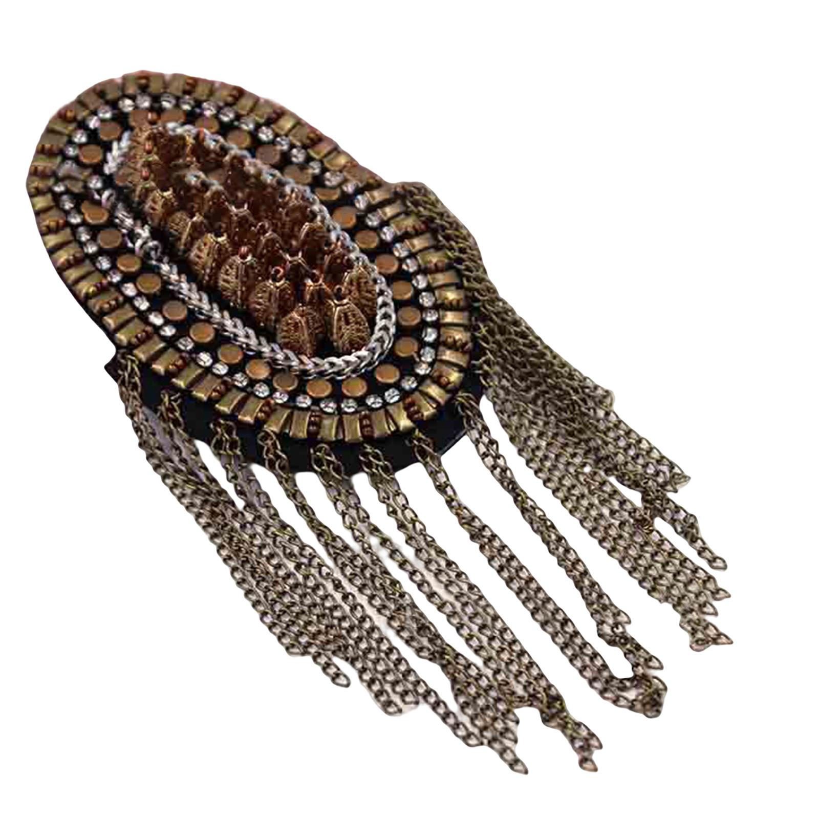 

Китиці Еполет Еполети Наплічники Панк Загострені Плечові Прикраси Ланцюжок Панк Наплічний Значок Брошка Сценічний Костюм 2