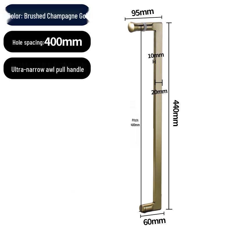 

Champagne 304 Stainless Steel Single-Sided Shower Door Handle