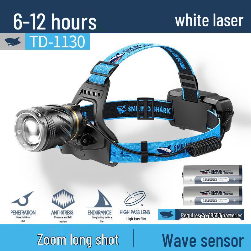 

Smiling Shark TD-1130 White Laser Zoom Induction Headlamp