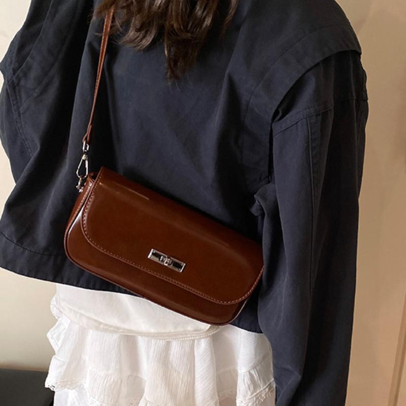 Retro underarm women's bag, simple Korean fashi multifunctial small square shoulder bag, crossbody bag