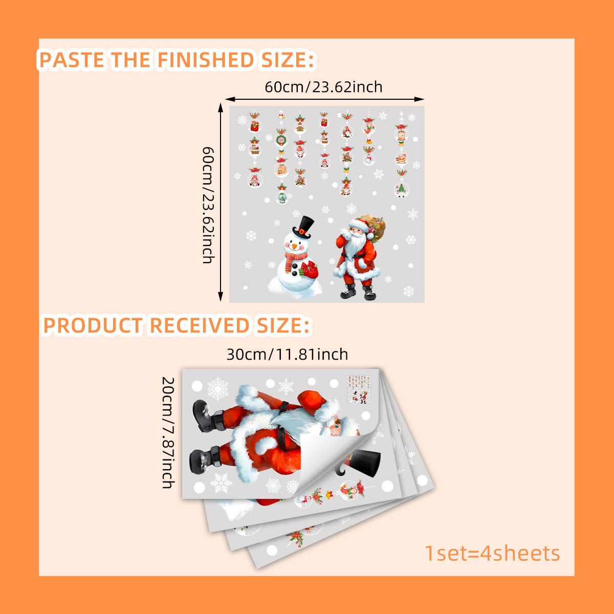 

Рождественская наклейка на окно снеговик огни Санта стекло статическая наклейка украшение неклейкая двусторонняя печать