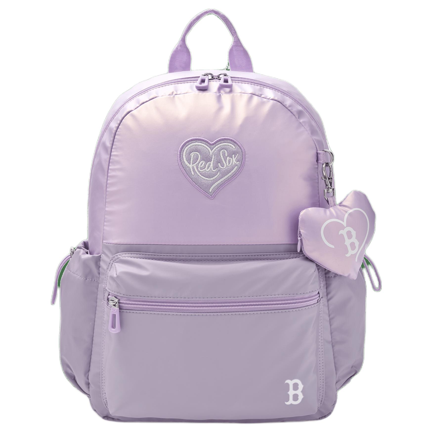 

MLB New York Yankees 25FW Fashion Lightweight Heart Pendant Nylon Backpack Women backpack Purple 7ABKB055N-43LDL Purple