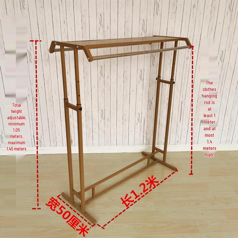 Island Clothing Display Rack for Men and Women - Double Row, Double Bar, Floor Standing