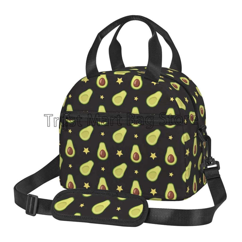 Süße Avocado-Print Isolierte Lunchtasche Wiederverwendbare Thermische Lunchbox für Damen Herren Wasserdichte Kühltasche für Picknick Schule Arbeit